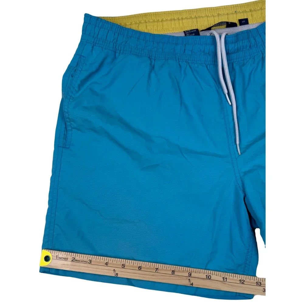Polo Ralph Lauren Swim Trunks Shorts Men Lined Yellow Pony Large LightBlue Beach